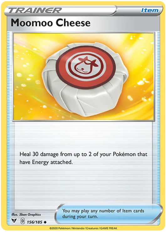Moomoo Cheese trainer kaart 156/185 uit de Pokémon Vivid Voltage set