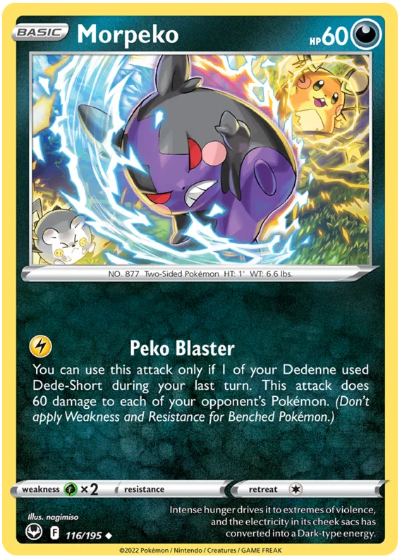 Morpeko common kaart #116 uit de Pokémon Silver Tempest set