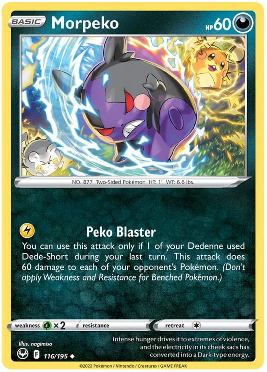 Morpeko common kaart #116 uit de Pokémon Silver Tempest set