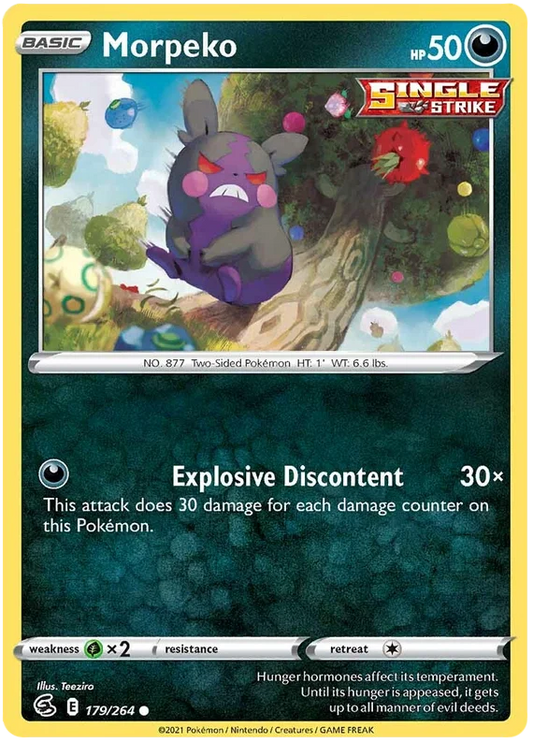 Morpeko common kaart nummer 179/264 uit de Pokémon Fusion Strike set