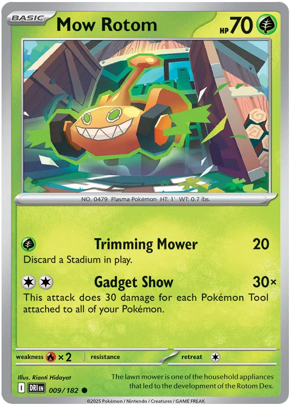 Mow Rotom common kaart #009 uit de Pokémon Destined Rivals set