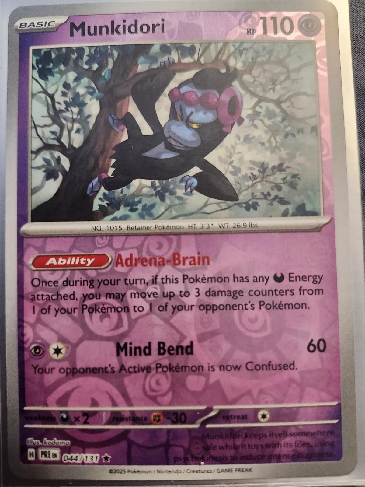 Munkidori Reverse Holo kaart #044 uit Pokémon Prismatic Evolutions