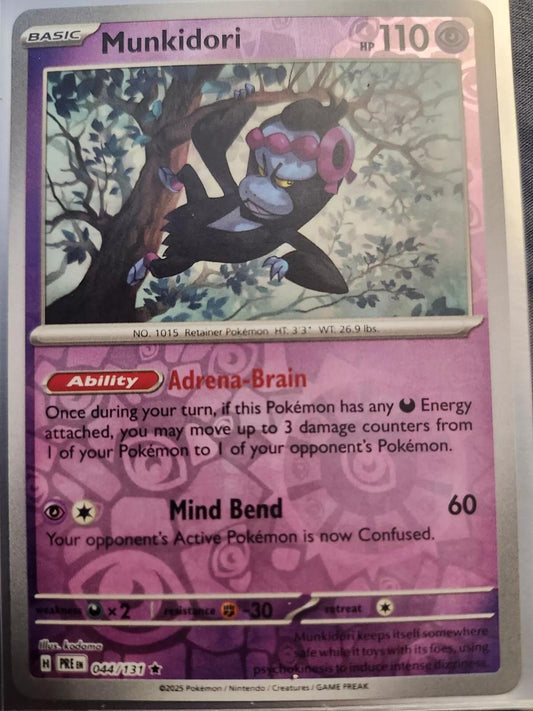 Munkidori Reverse Holo kaart #044 uit Pokémon Prismatic Evolutions
