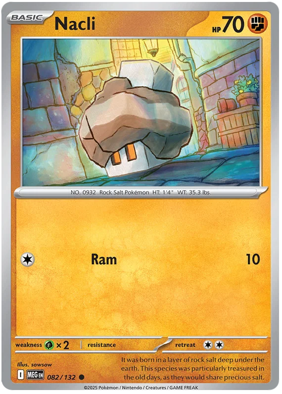 Pokémon Nacli common kaart #082 uit de Mega Evolution set