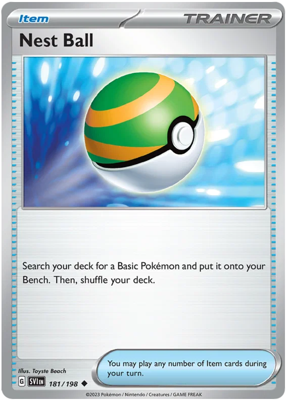 Nest Ball trainerkaart #181 common uit de Pokémon Scarlet & Violet set