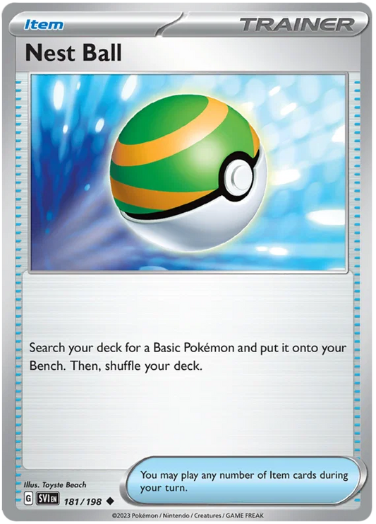Nest Ball trainerkaart #181 common uit de Pokémon Scarlet & Violet set