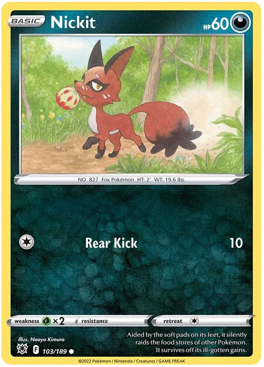 Pokémon Nickit common kaart 103/189 uit de Astral Radiance set