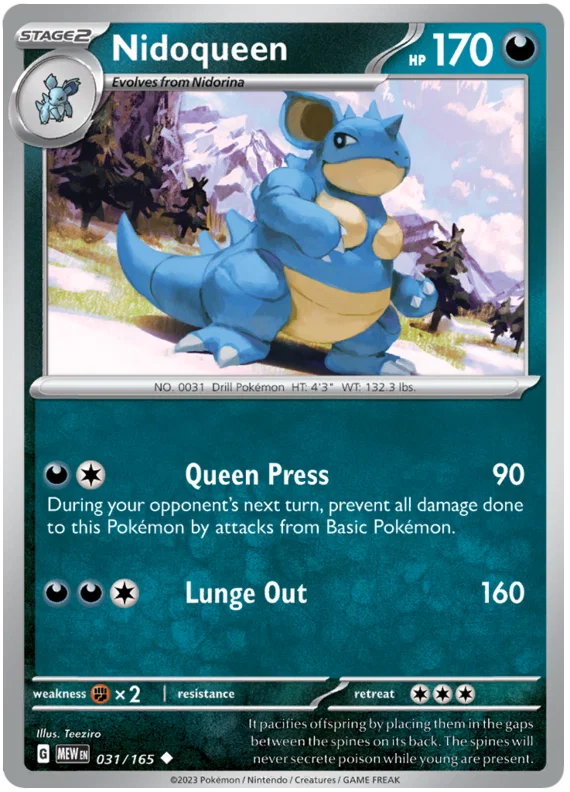 Nidoqueen #031 common kaart uit de Pokémon 151 set