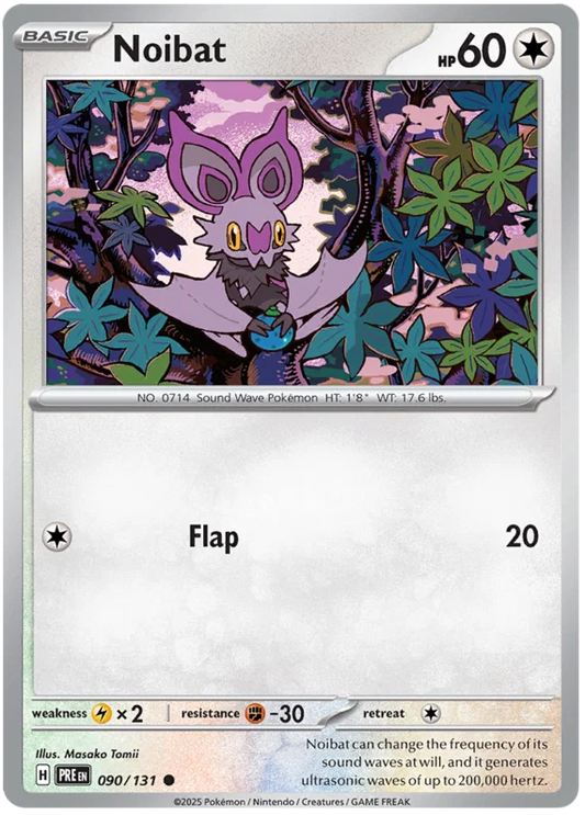 Noibat common kaart #090 uit de Pokémon Prismatic Evolutions set