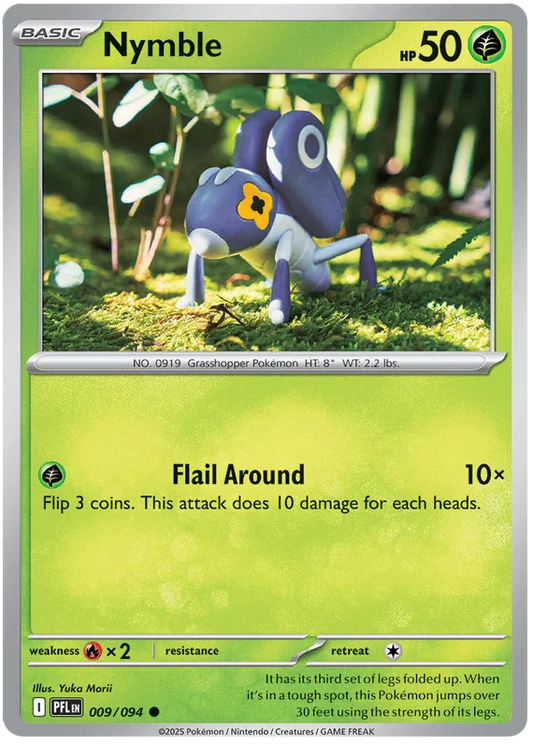 Pokémon Nymble common kaart nummer 009 uit de set Phantasmal Flames