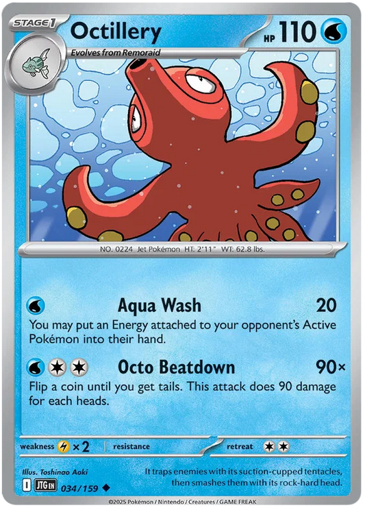 Pokémon kaart Octillery common #034 uit de set Journey Together