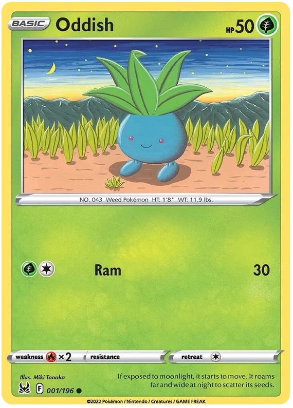 Oddish common kaart 001/196 uit de Pokémon Lost Origin set
