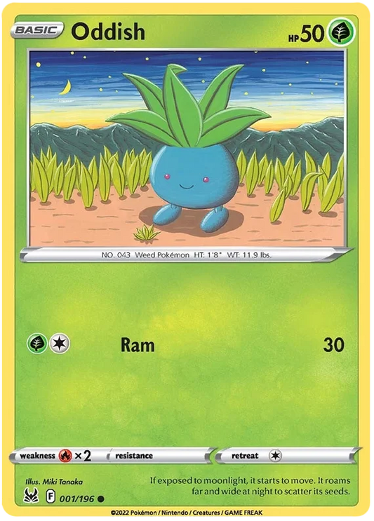 Oddish common kaart 001/196 uit de Pokémon Lost Origin set