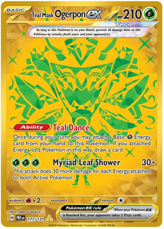 Ogerpon ex #177 Teal Mask Hyper Rare Pokémon kaart uit Twilight Masquerade