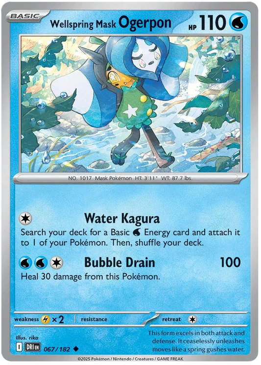 Pokémon Ogerpon Wellspring Mask kaart #067 uit de Destined Rivals set