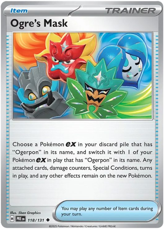 Pokémon Ogre's Mask #118 common kaart uit Prismatic Evolutions