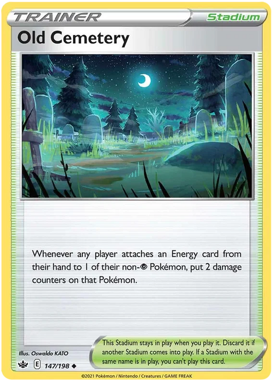 Old Cemetery stadium trainerkaart uit Pokémon Chilling Reign, common #147/198