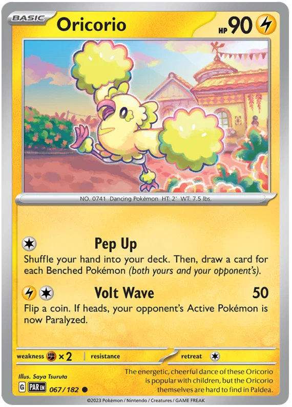 Oricorio common Pokémon kaart uit Paradox Rift #067