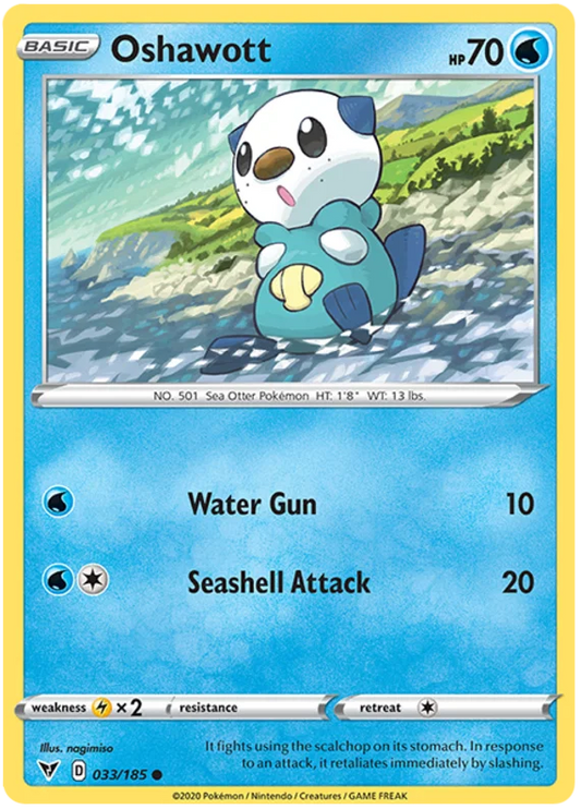 Pokémon Oshawott 033/185 common kaart uit Vivid Voltage set
