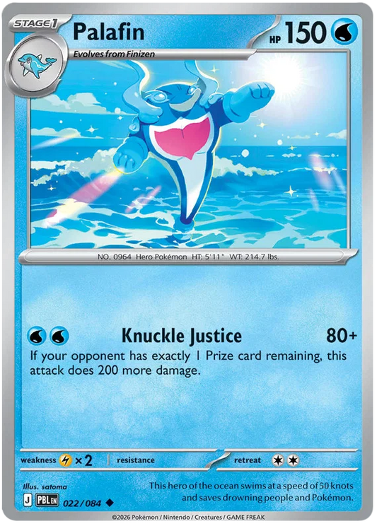 Pokémon Palafin common kaart nummer 022 uit de Black Bolt set