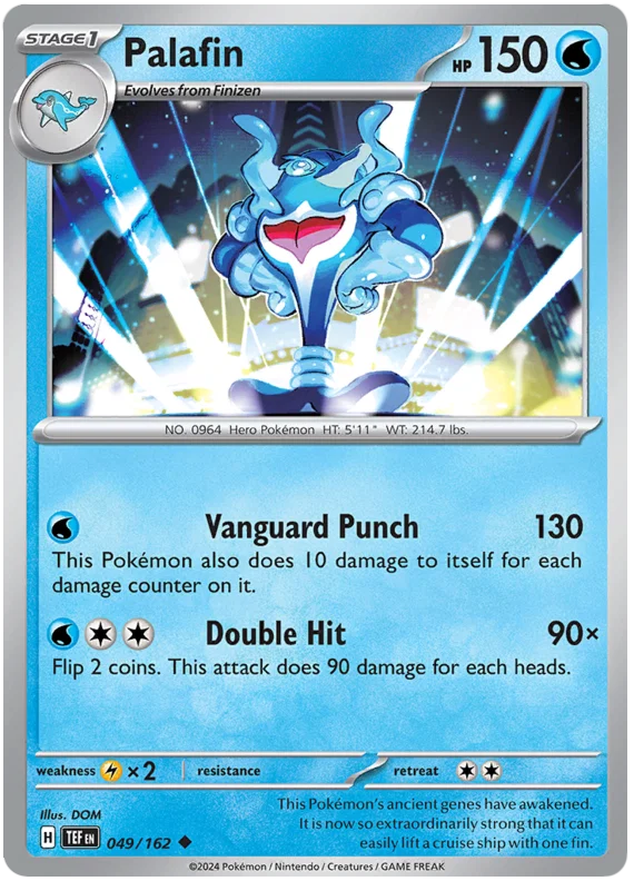 Pokémon kaart Palafin common #049 uit de Temporal Forces set