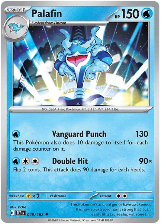 Pokémon kaart Palafin common #049 uit de Temporal Forces set