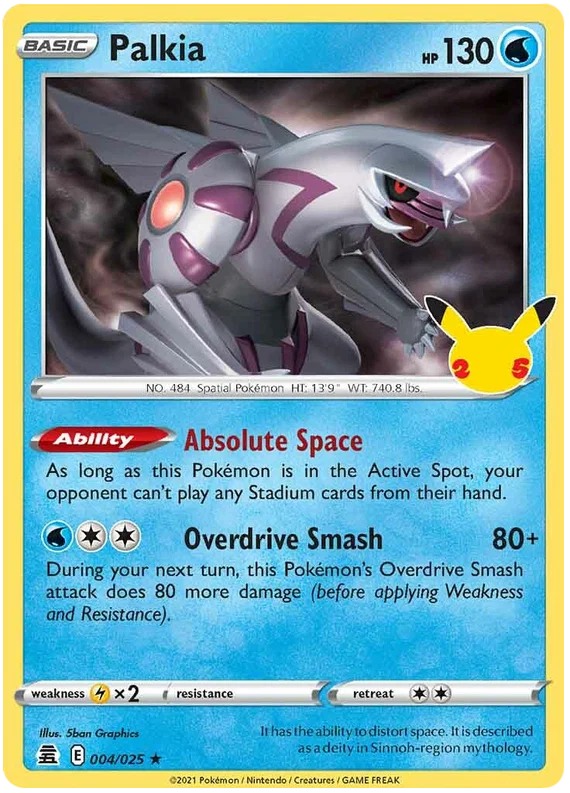 Palkia holo kaart 004/025 uit de Pokémon Celebrations set