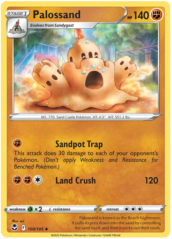 Palossand common Pokémon kaart #100 uit Silver Tempest