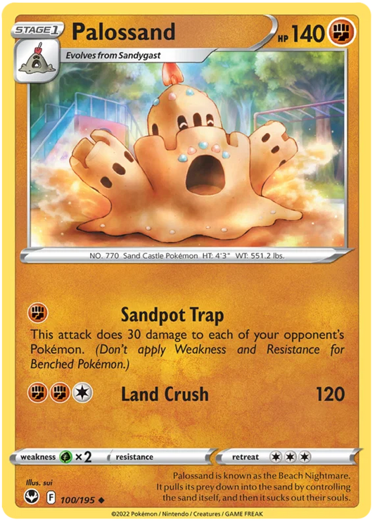 Palossand common Pokémon kaart #100 uit Silver Tempest