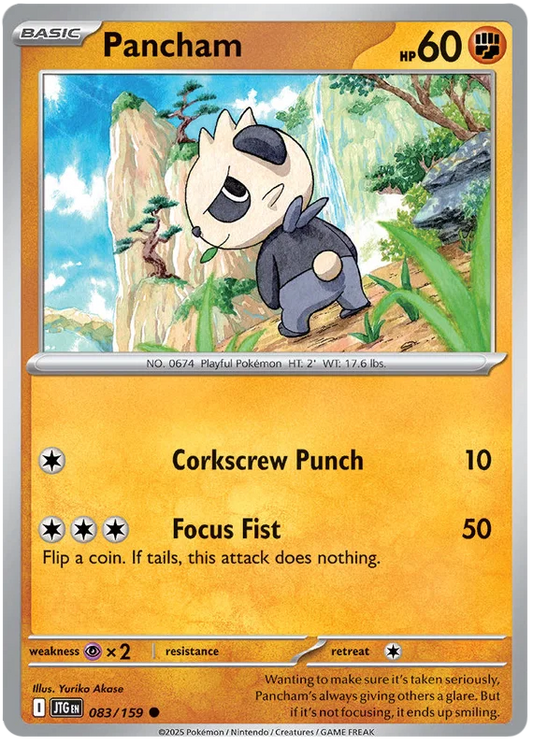 Pancham common kaart #083 uit de Pokémon Journey Together set