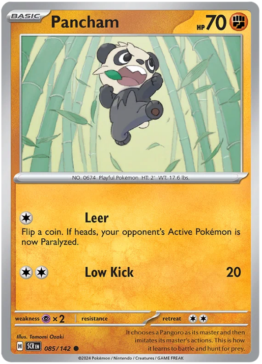 Pancham #085 common losse Pokémon kaart uit de Stellar Crown set