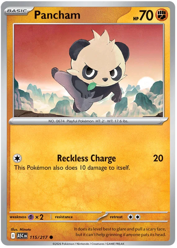 Pokémon Pancham #115 common kaart uit de Ascended Heroes set