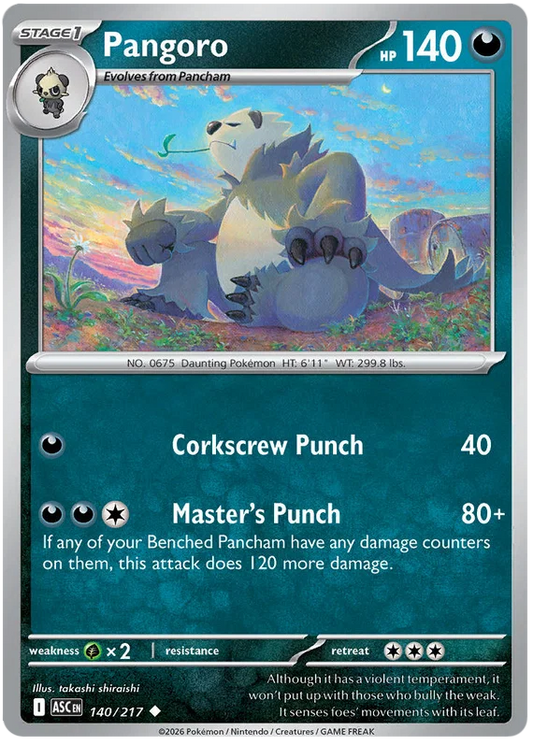 Pangoro #140 common kaart uit de Pokémon set Ascended Heroes