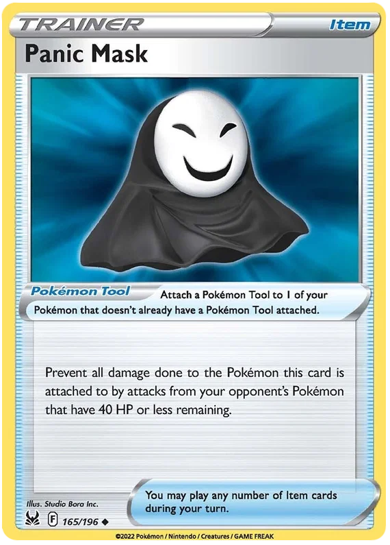Panic Mask 165/196 common Trainer kaart uit de Pokémon Lost Origin set