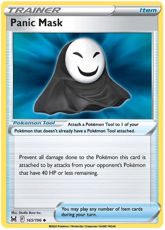 Panic Mask 165/196 common Trainer kaart uit de Pokémon Lost Origin set