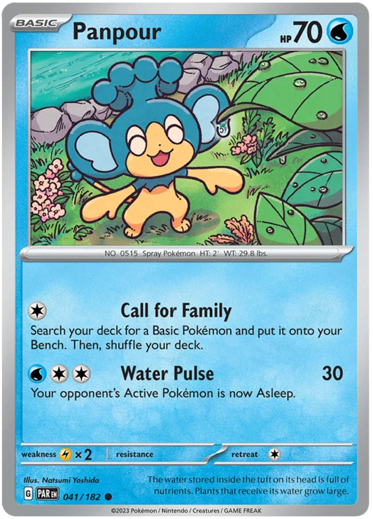 Pokémon Panpour #041 common kaart uit de Paradox Rift set