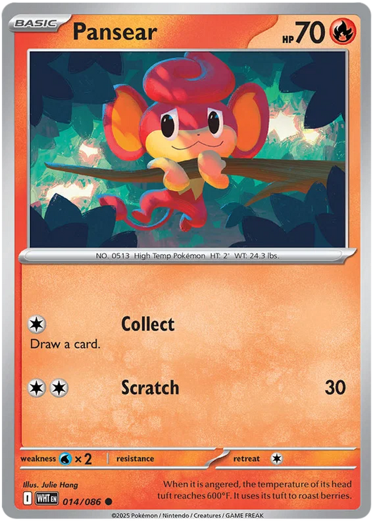 Pokemon Pansear #014 common kaart uit de White Flare set