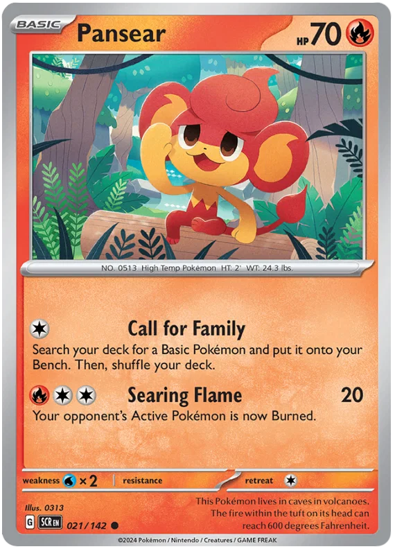 Pokémon Pansear #021 common kaart uit de Stellar Crown set