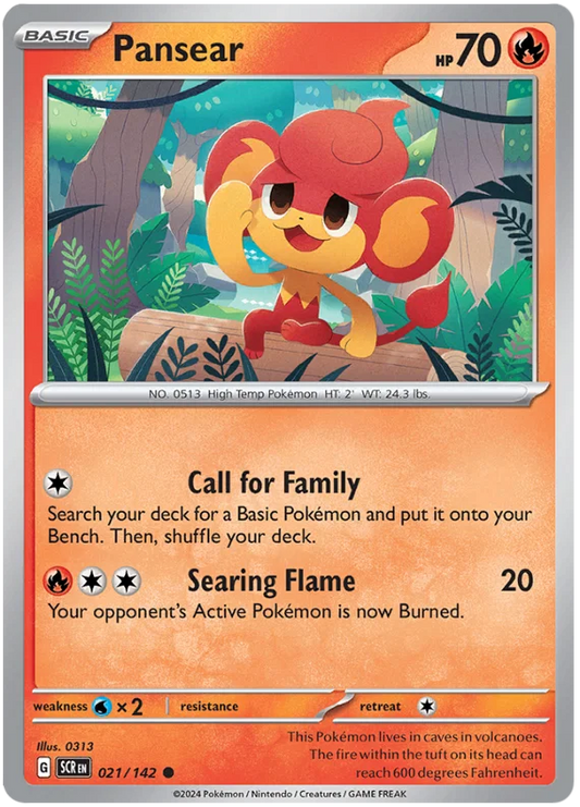 Pokémon Pansear #021 common kaart uit de Stellar Crown set