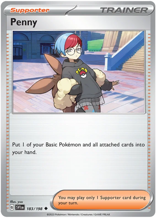 Penny common trainerkaart #183 uit de Pokémon Scarlet & Violet basisset