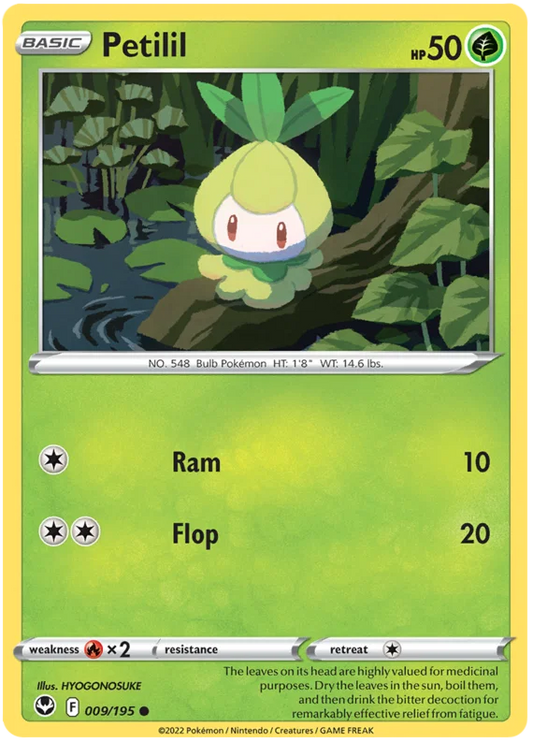Petilil common kaart #009 uit de Pokémon Silver Tempest set