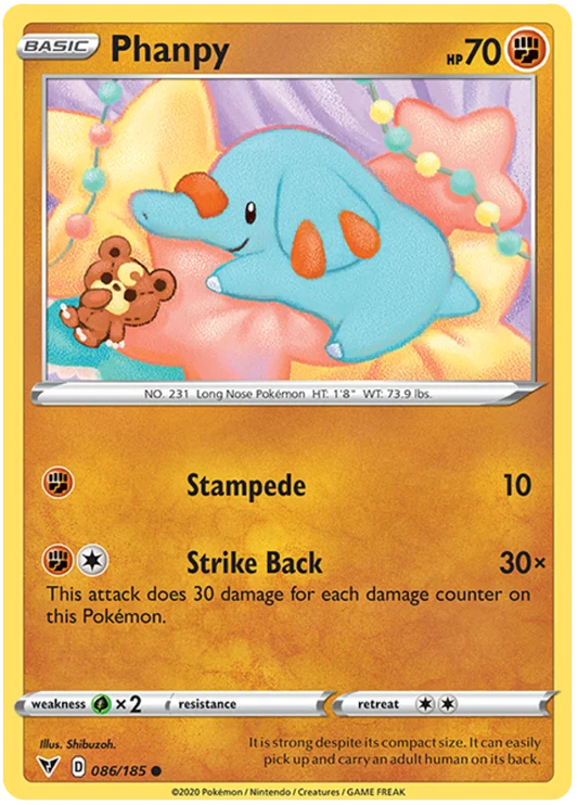Phanpy 086/185 common Pokémon kaart uit Vivid Voltage set
