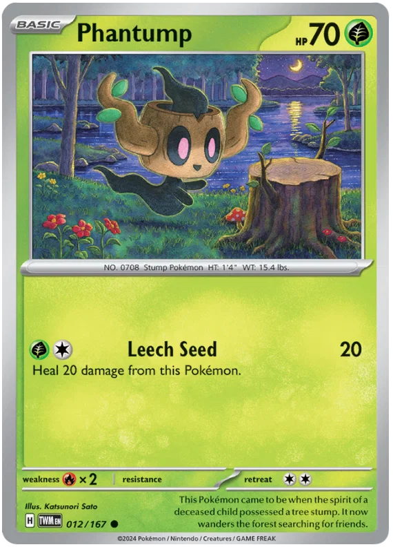 Phantump common kaart nummer 012 uit de Pokémon Twilight Masquerade set