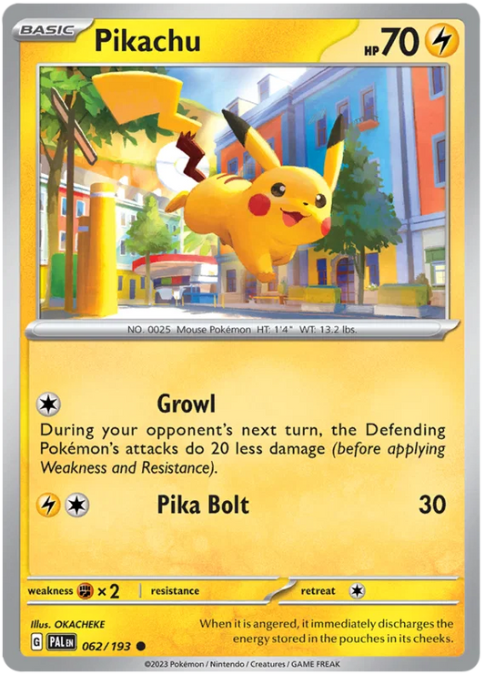 Pikachu #062 common kaart uit de Pokémon Paldea Evolved set