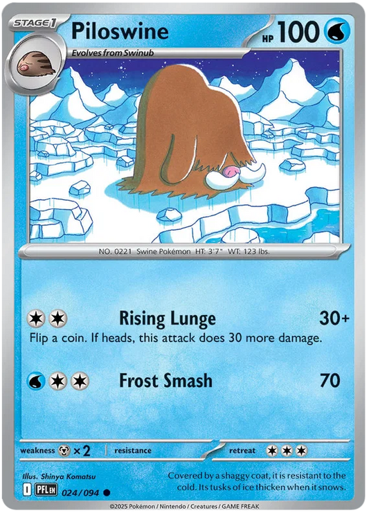 Piloswine common kaart nummer 024 uit de Pokémon-set Phantasmal Flames