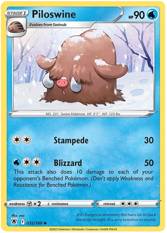 Piloswine common kaart 032/189 uit de Pokémon Astral Radiance set