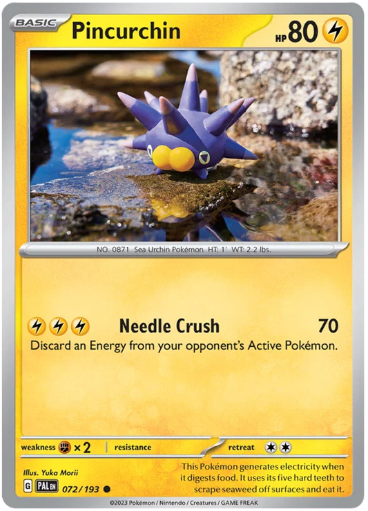 Pincurchin common kaart #072 uit de Pokémon Paldea Evolved set
