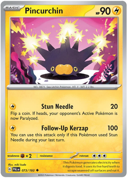Pincurchin common kaart #073 uit de Pokémon Paldea Evolved set