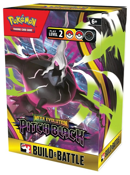 Officiële Pokémon TCG Pitch Black Build & Battle Kit inclusief 4 boosters en promo-kaart.