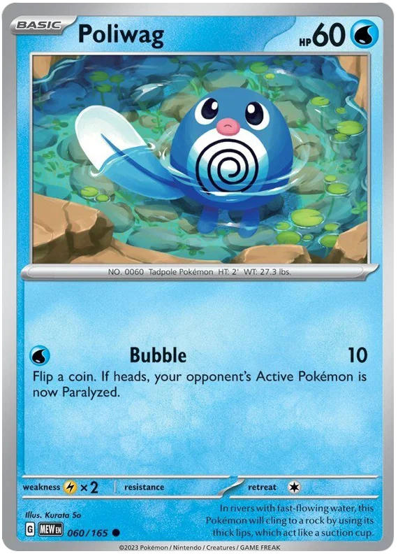 Pokémon Poliwag #060/165 common kaart uit de 151 set